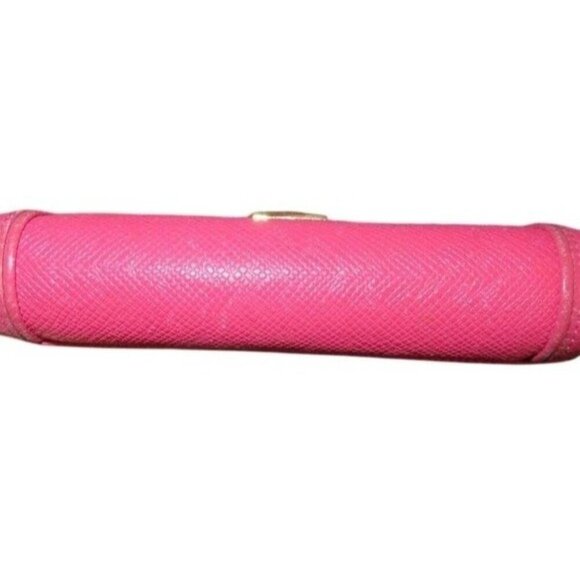 MCM Visetos Leather Studded Logo Motifs Medium Trifold Wallet Fuchsia Magenta - Picture 3 of 15